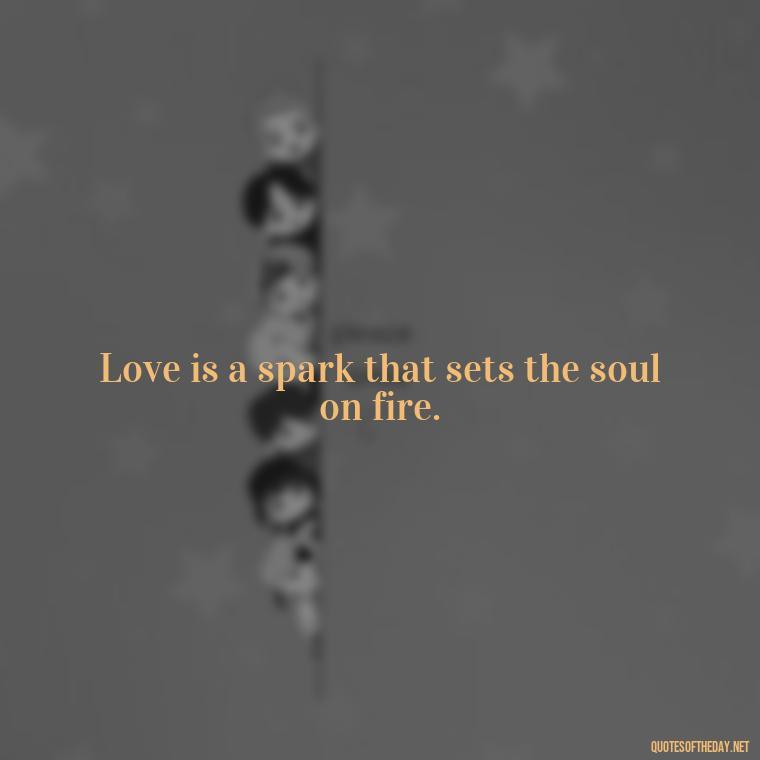 Love is a spark that sets the soul on fire. - Instagram Quotes About Love