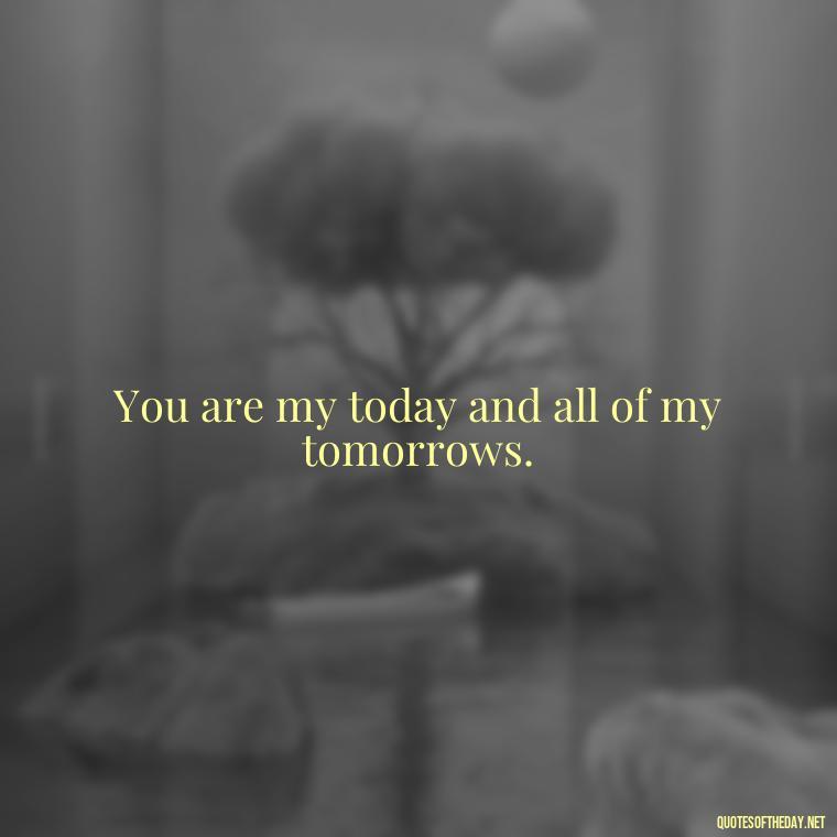 You are my today and all of my tomorrows. - Quotes About Love Simple