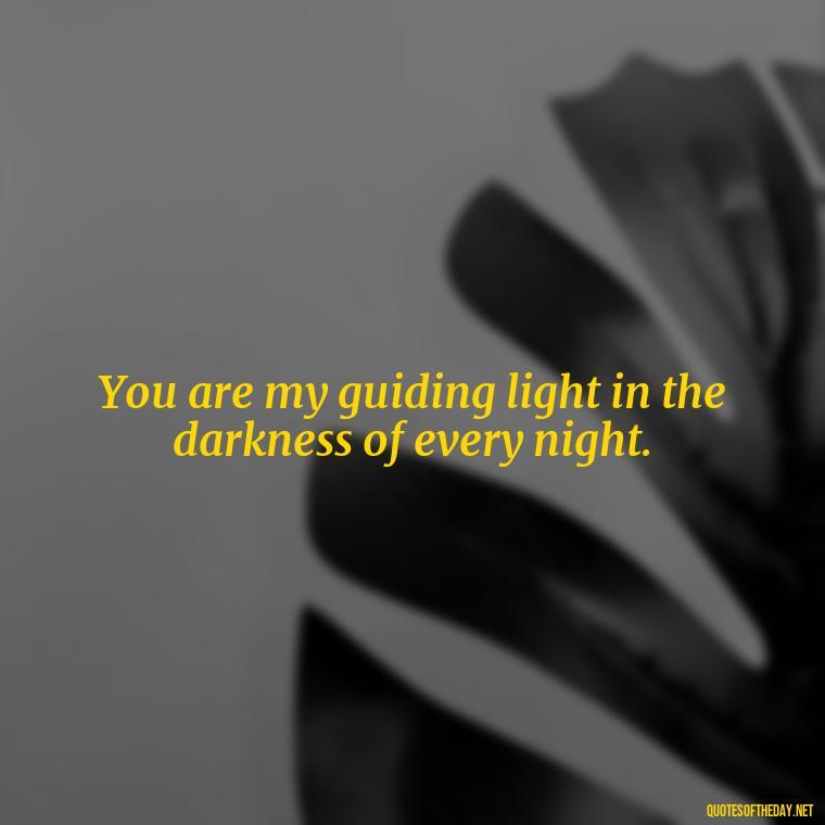 You are my guiding light in the darkness of every night. - Love Quotes For The Night