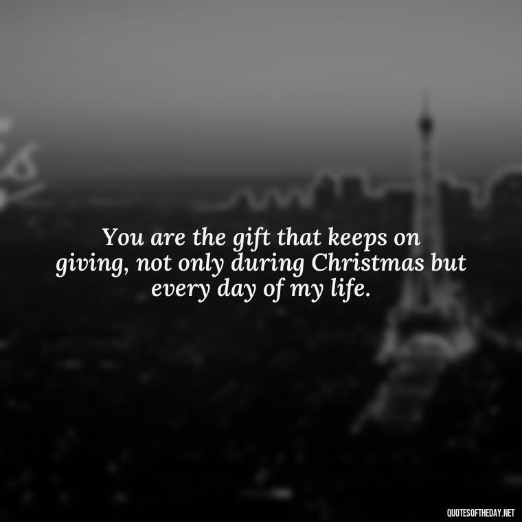 You are the gift that keeps on giving, not only during Christmas but every day of my life. - Love Quotes For Xmas