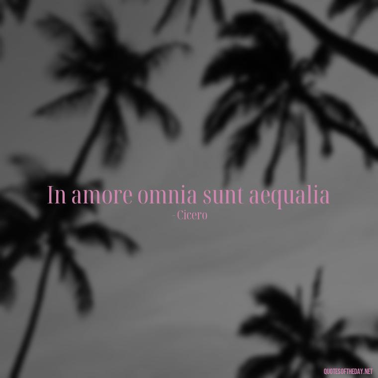 In amore omnia sunt aequalia - Quotes In Latin About Love