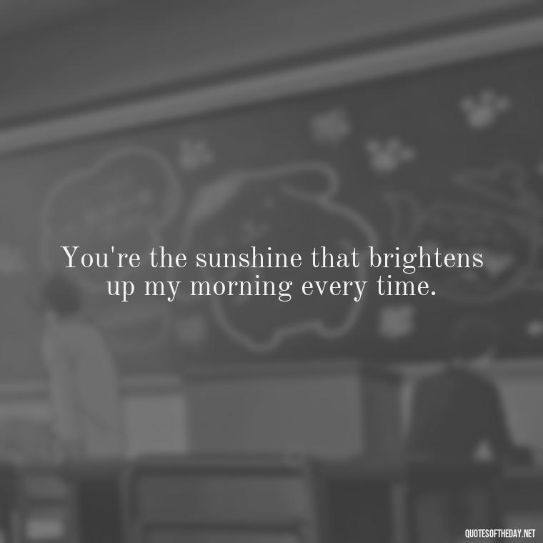 You're the sunshine that brightens up my morning every time. - I Love You Good Morning Quotes