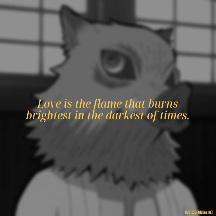 Love is the flame that burns brightest in the darkest of times. - Love Popular Quotes