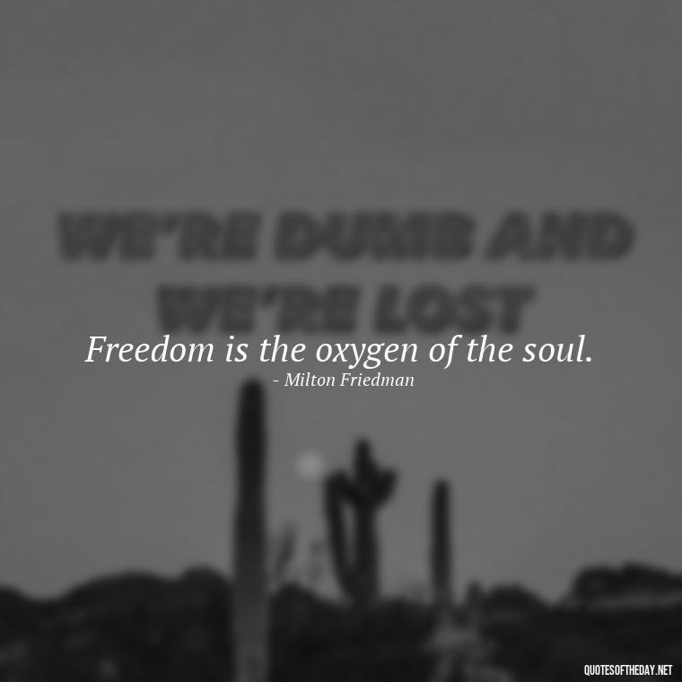 Freedom is the oxygen of the soul. - Short 4Th Of July Quotes