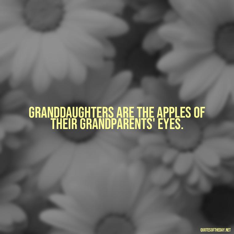 Granddaughters are the apples of their grandparents' eyes. - Granddaughter Quotes Short