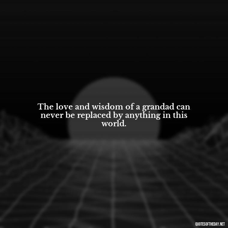 The love and wisdom of a grandad can never be replaced by anything in this world. - Short Grandad Quotes