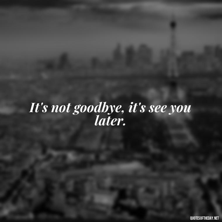 It's not goodbye, it's see you later. - Inspirational Quotes After Death Of A Loved One