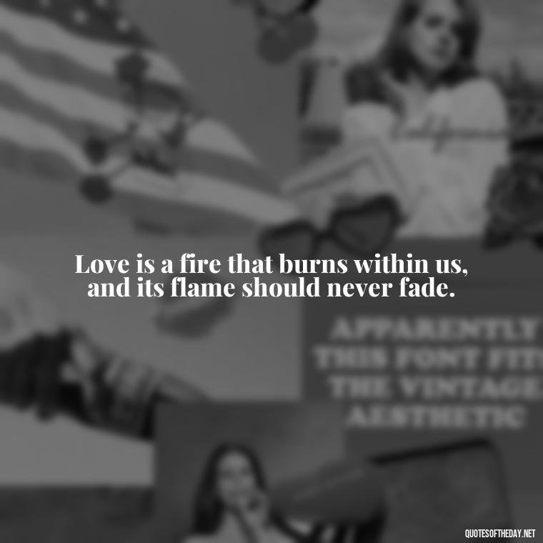 Love is a fire that burns within us, and its flame should never fade. - Latin Lover Quotes