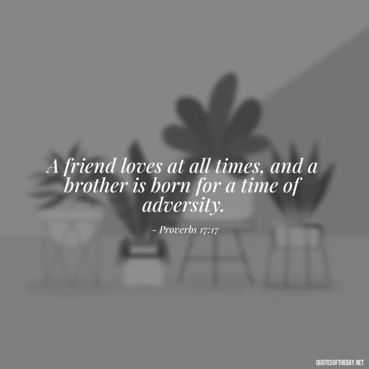 A friend loves at all times, and a brother is born for a time of adversity. - Biblical Love Quotes For Her