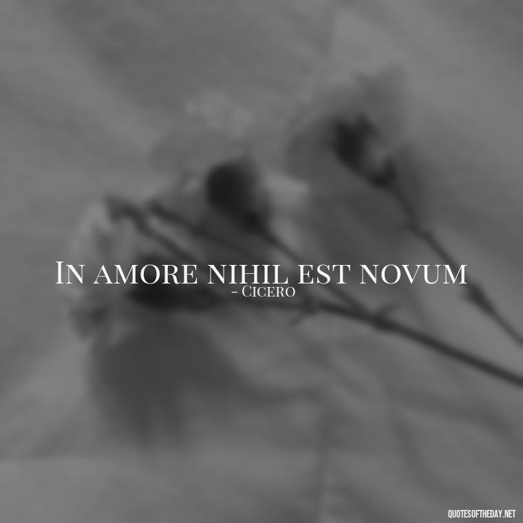 In amore nihil est novum - Quotes In Latin About Love