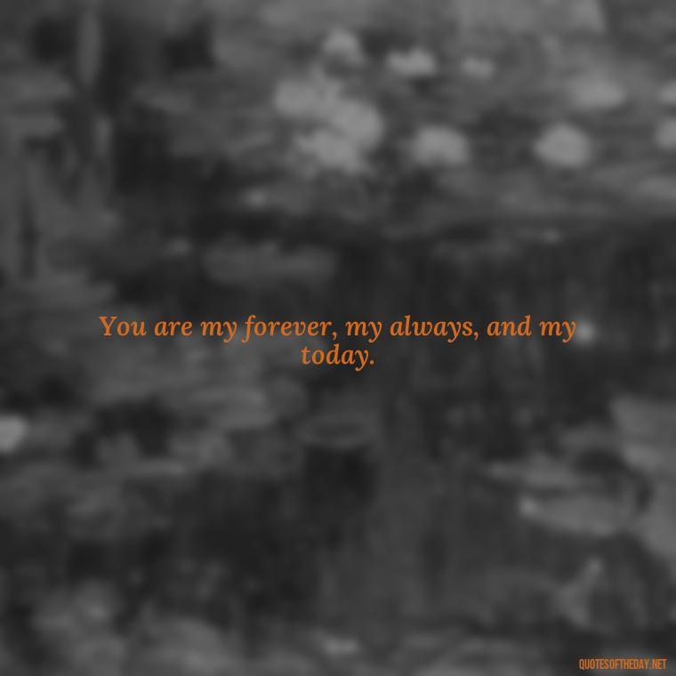 You are my forever, my always, and my today. - Love Quotes Background