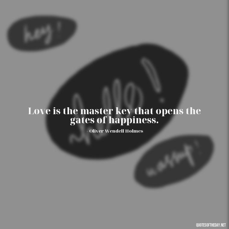 Love is the master key that opens the gates of happiness. - Love Love Quotes