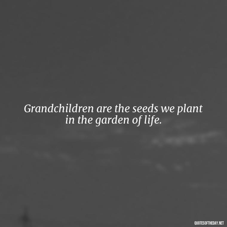 Grandchildren are the seeds we plant in the garden of life. - Quotes For Grandchildren Love