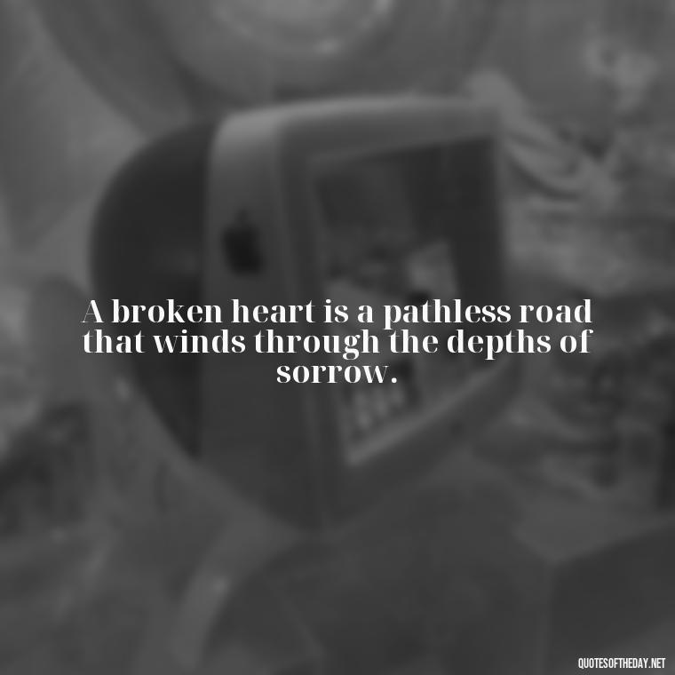 A broken heart is a pathless road that winds through the depths of sorrow. - Quotes About Love Broken Hearted