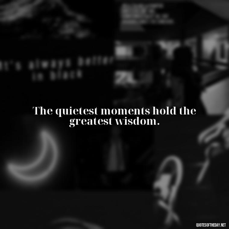 The quietest moments hold the greatest wisdom. - Japanese Quotes Short