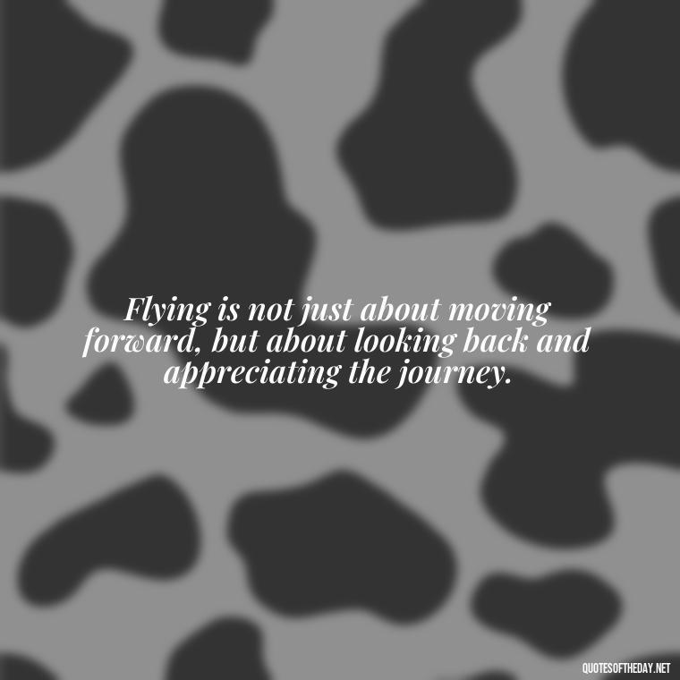 Flying is not just about moving forward, but about looking back and appreciating the journey. - Short Quotes About Flying