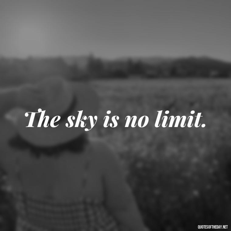 The sky is no limit. - Quotes About The Sky And Love