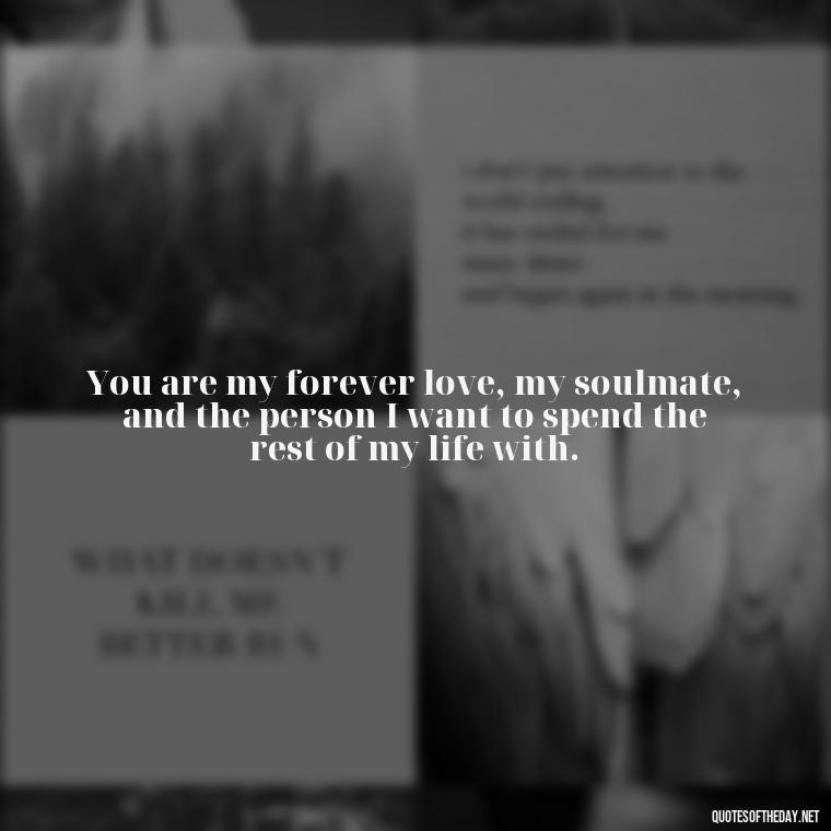 You are my forever love, my soulmate, and the person I want to spend the rest of my life with. - Love You The Way You Are Quotes