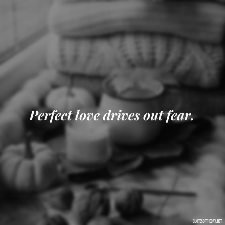 Perfect love drives out fear. - Love Never Fails Bible Quote