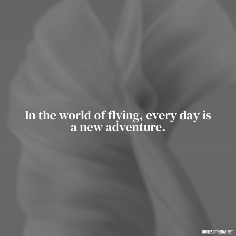 In the world of flying, every day is a new adventure. - Short Quotes About Flying