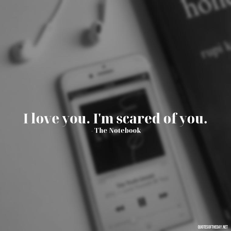 I love you. I'm scared of you. - Best Movie Love Quote