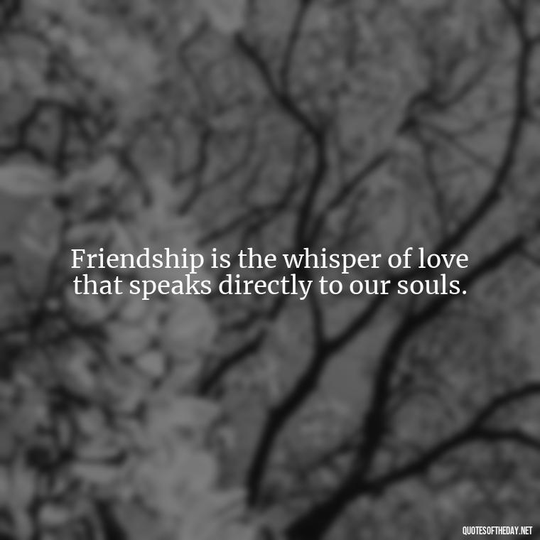 Friendship is the whisper of love that speaks directly to our souls. - Love Quotes For Your Friend