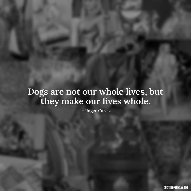 Dogs are not our whole lives, but they make our lives whole. - Quotes About A Dogs Love