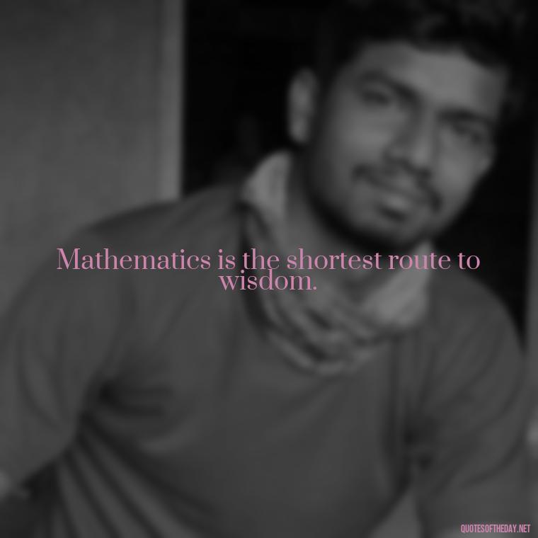 Mathematics is the shortest route to wisdom. - Mathematics Short Quotes