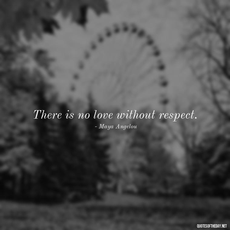 There is no love without respect. - I Love U My Wife Quotes