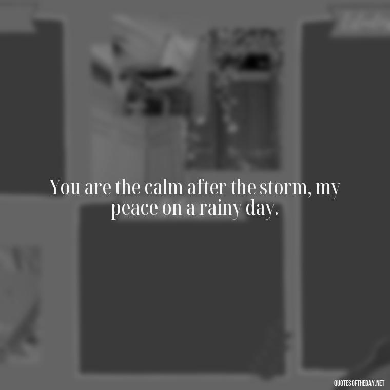 You are the calm after the storm, my peace on a rainy day. - Love Quotes About Rain