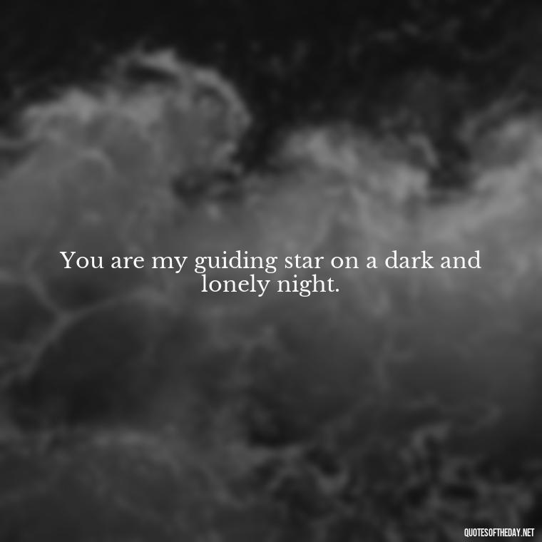 You are my guiding star on a dark and lonely night. - Love Quotes For The Night