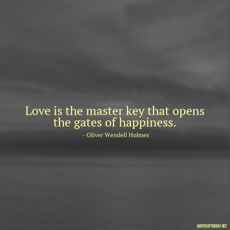 Love is the master key that opens the gates of happiness. - Lust Or Love Quotes