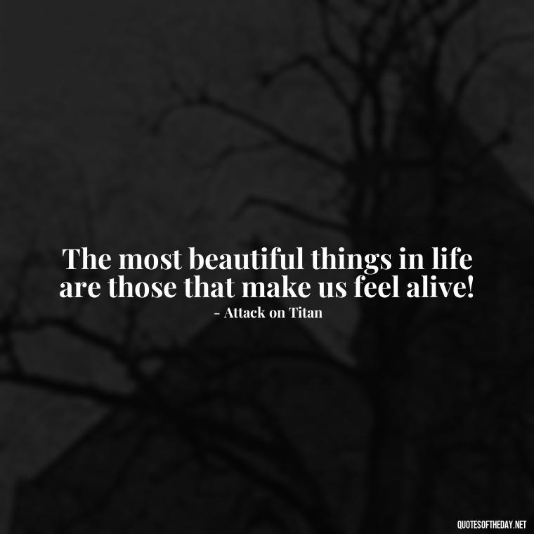 The most beautiful things in life are those that make us feel alive! - Anime Short Quotes