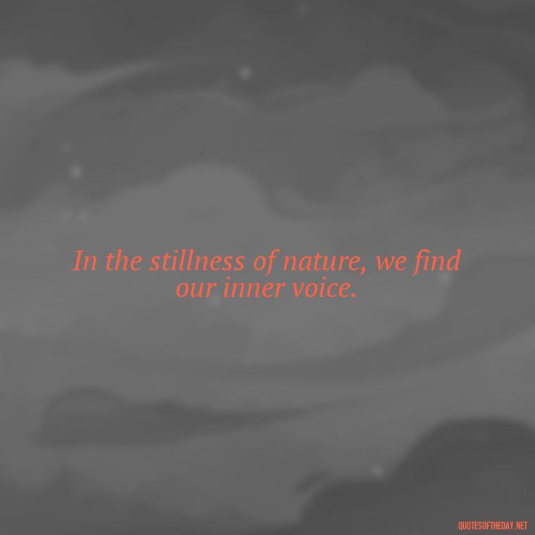 In the stillness of nature, we find our inner voice. - Quotes Nature Lover