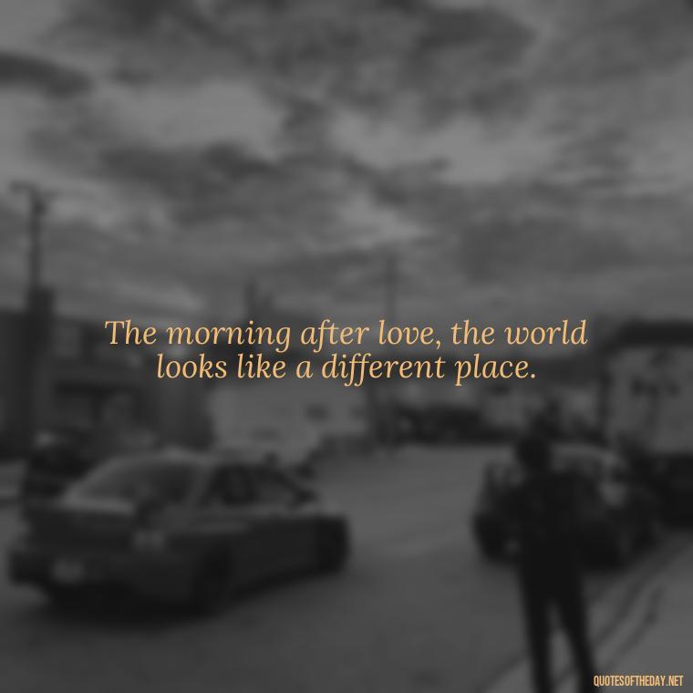 The morning after love, the world looks like a different place. - Morning Quotes For Love