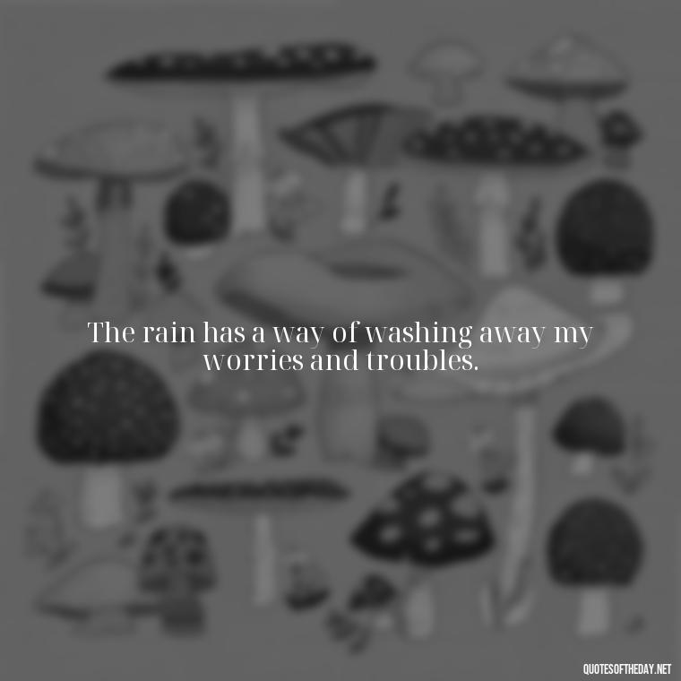 The rain has a way of washing away my worries and troubles. - Rain Short Quotes