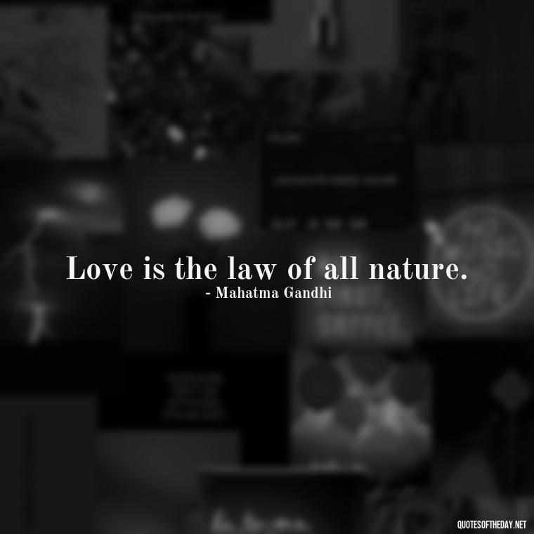 Love is the law of all nature. - Gandhi Quotes On Love