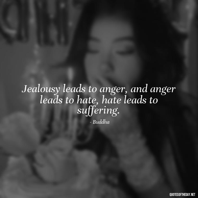 Jealousy leads to anger, and anger leads to hate, hate leads to suffering. - Love Is Not Jealous Bible Quote