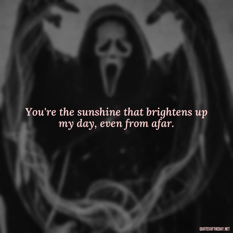 You're the sunshine that brightens up my day, even from afar. - Ldr Love Quotes For Her