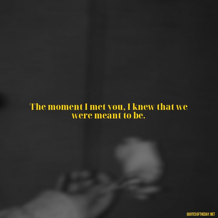 The moment I met you, I knew that we were meant to be. - J Cole Love Quotes