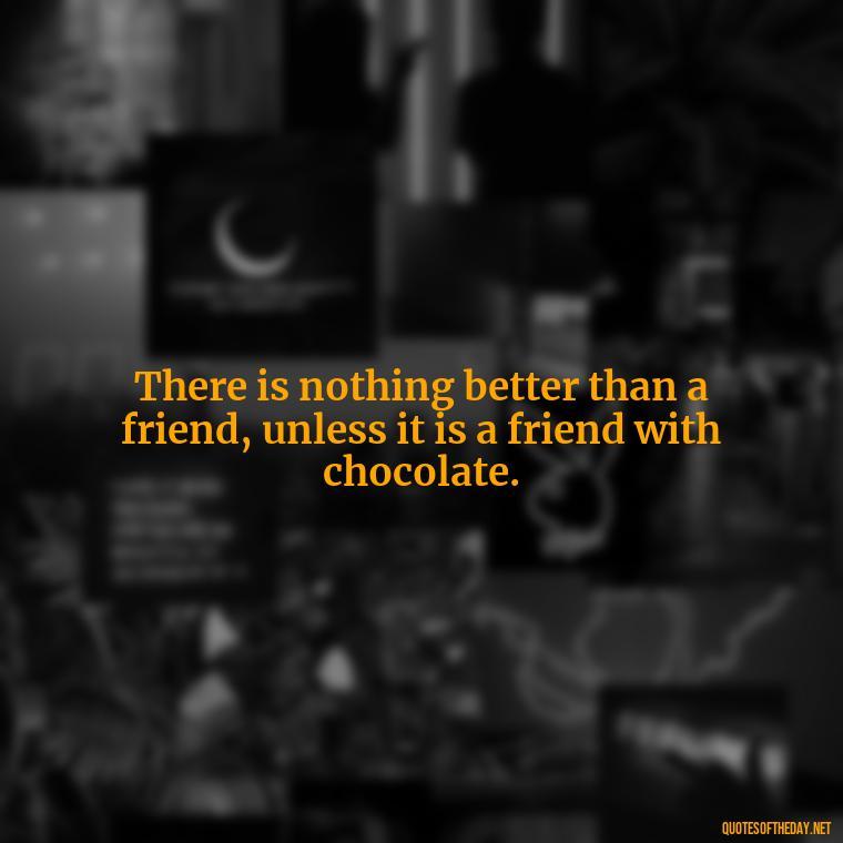 There is nothing better than a friend, unless it is a friend with chocolate. - Love Quotes Classic Literature