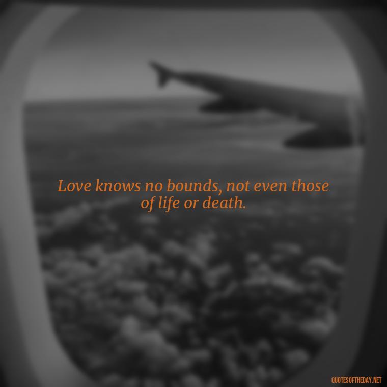 Love knows no bounds, not even those of life or death. - Love After Death Quotes