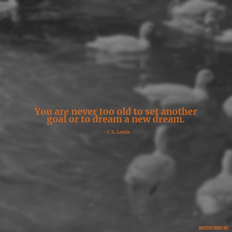 You are never too old to set another goal or to dream a new dream. - Short Beautiful Quotes