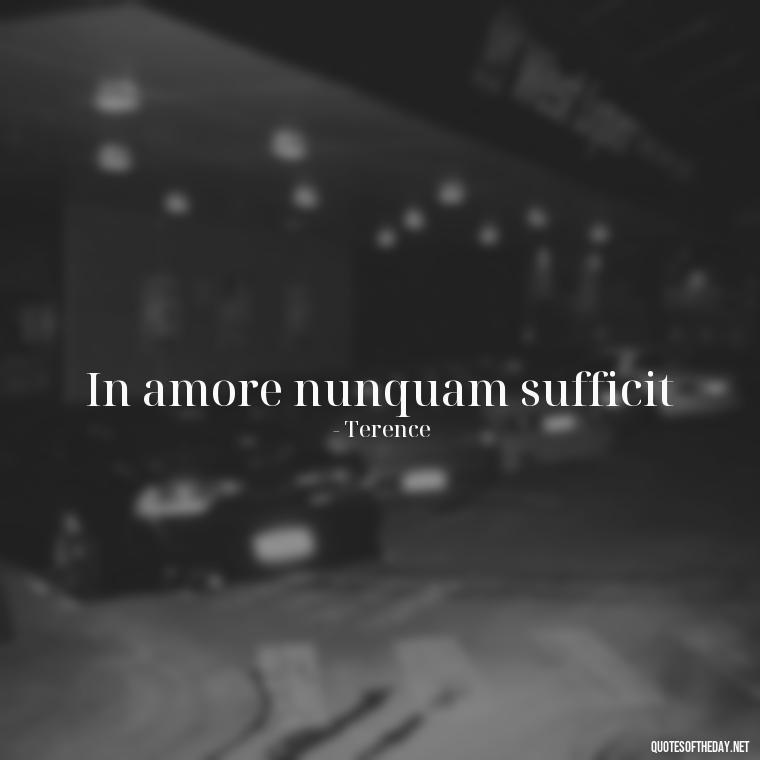 In amore nunquam sufficit - Quotes In Latin About Love