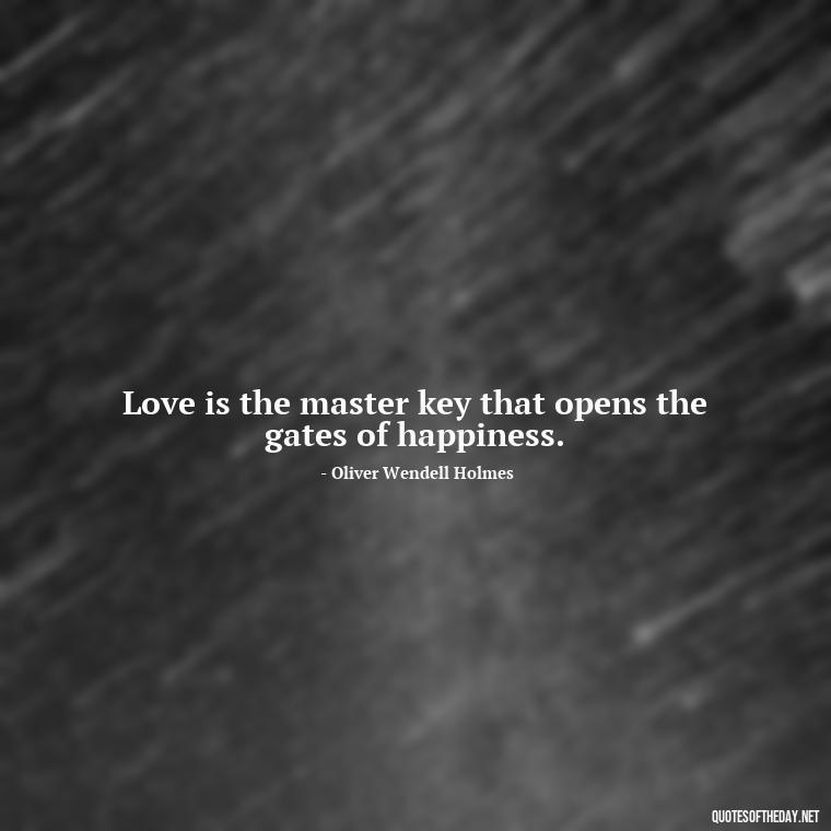 Love is the master key that opens the gates of happiness. - Love For People Quotes