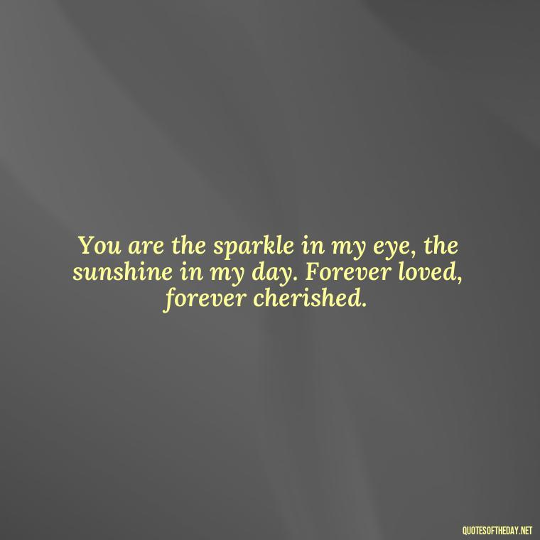 You are the sparkle in my eye, the sunshine in my day. Forever loved, forever cherished. - Love Special Niece Quotes