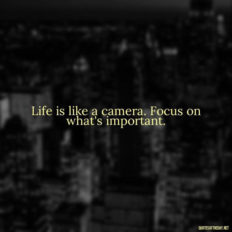 Life is like a camera. Focus on what's important. - Short Quotes Marilyn Monroe