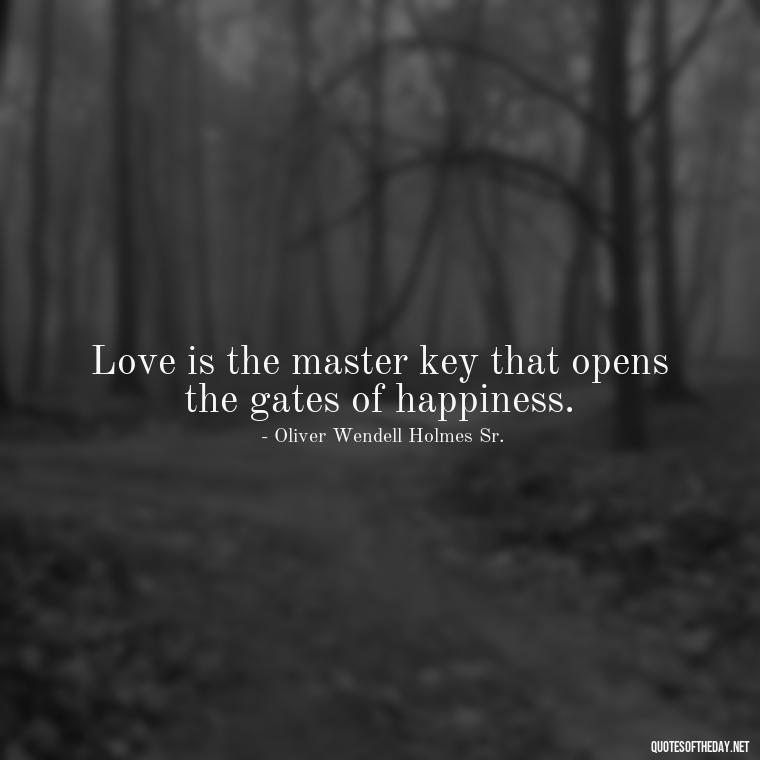 Love is the master key that opens the gates of happiness. - Nice Love Quotes