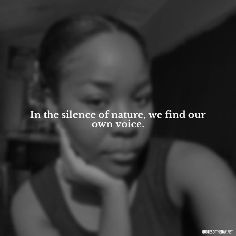 In the silence of nature, we find our own voice. - Native American Short Quotes