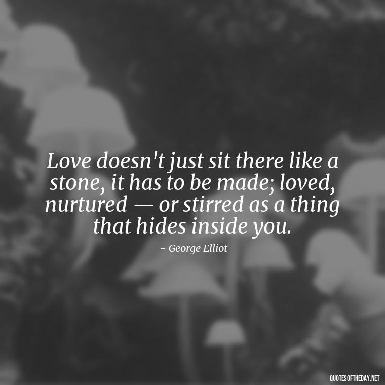 Love doesn't just sit there like a stone, it has to be made; loved, nurtured — or stirred as a thing that hides inside you. - Love Twitter Quotes